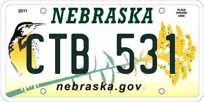 NE license plate CTB531
