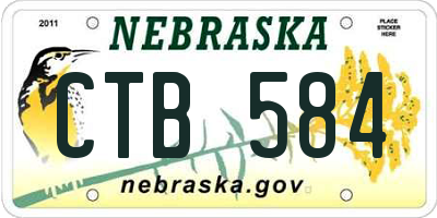 NE license plate CTB584