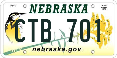 NE license plate CTB701