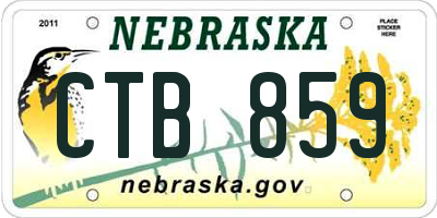 NE license plate CTB859