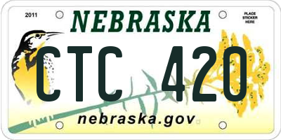 NE license plate CTC420