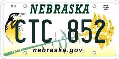 NE license plate CTC852