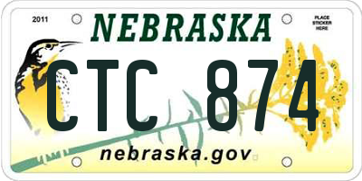 NE license plate CTC874