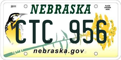 NE license plate CTC956