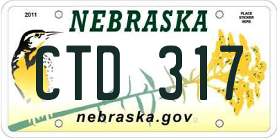 NE license plate CTD317