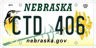 NE license plate CTD406