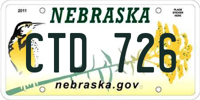 NE license plate CTD726