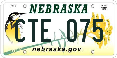 NE license plate CTE075