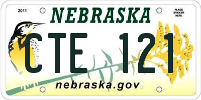 NE license plate CTE121