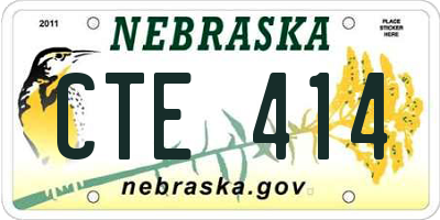 NE license plate CTE414