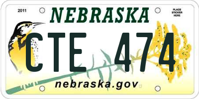 NE license plate CTE474