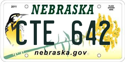 NE license plate CTE642