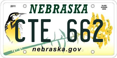 NE license plate CTE662