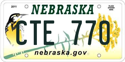 NE license plate CTE770