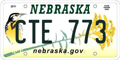 NE license plate CTE773