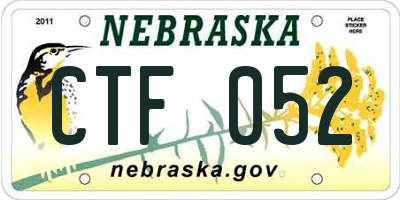 NE license plate CTF052
