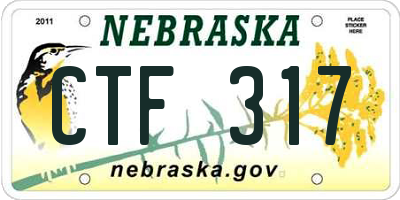 NE license plate CTF317