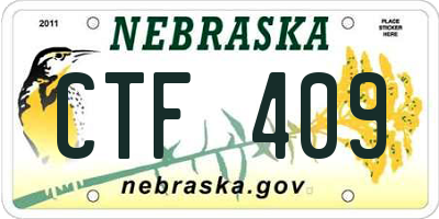 NE license plate CTF409