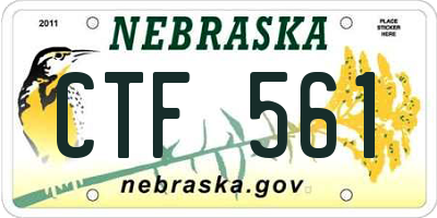 NE license plate CTF561