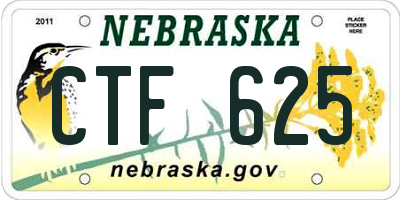 NE license plate CTF625