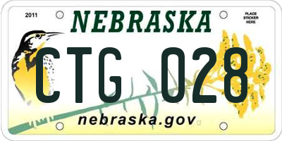 NE license plate CTG028