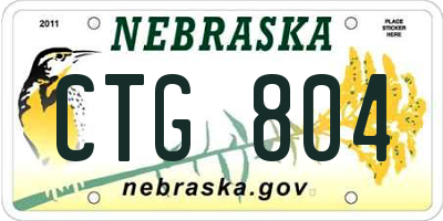 NE license plate CTG804