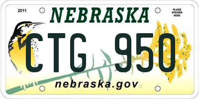 NE license plate CTG950
