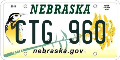 NE license plate CTG960