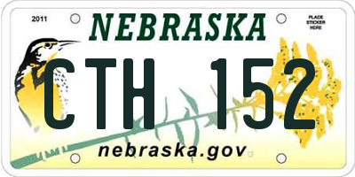 NE license plate CTH152