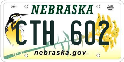 NE license plate CTH602