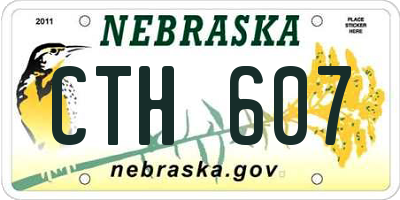 NE license plate CTH607