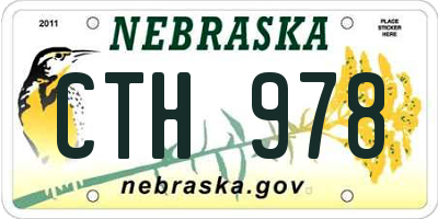 NE license plate CTH978