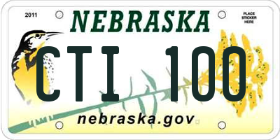 NE license plate CTI100
