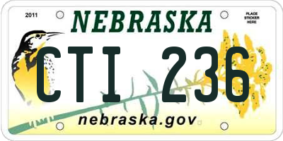 NE license plate CTI236
