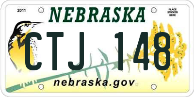 NE license plate CTJ148