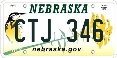 NE license plate CTJ346