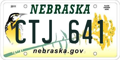 NE license plate CTJ641