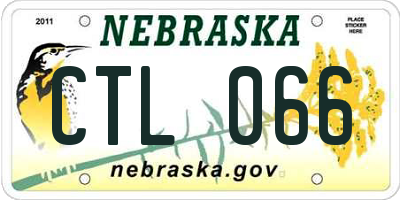 NE license plate CTL066