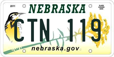 NE license plate CTN119