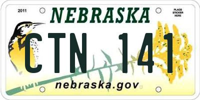 NE license plate CTN141