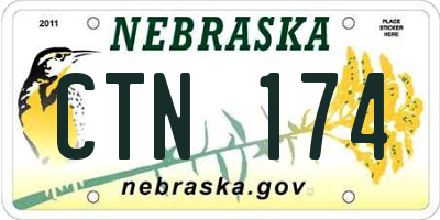NE license plate CTN174