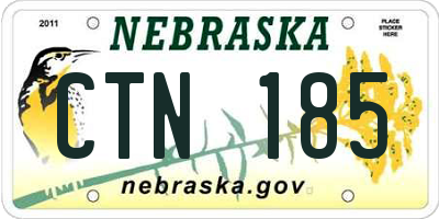 NE license plate CTN185