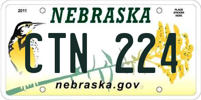 NE license plate CTN224