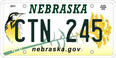 NE license plate CTN245