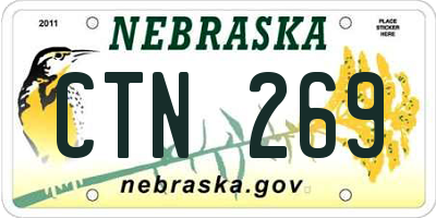 NE license plate CTN269