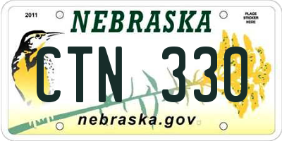 NE license plate CTN330