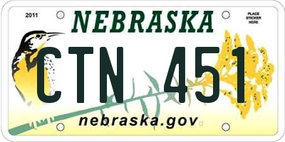 NE license plate CTN451