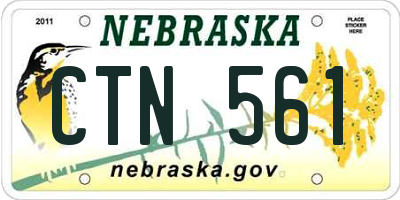 NE license plate CTN561