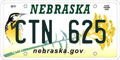 NE license plate CTN625