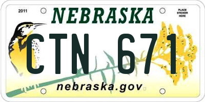 NE license plate CTN671